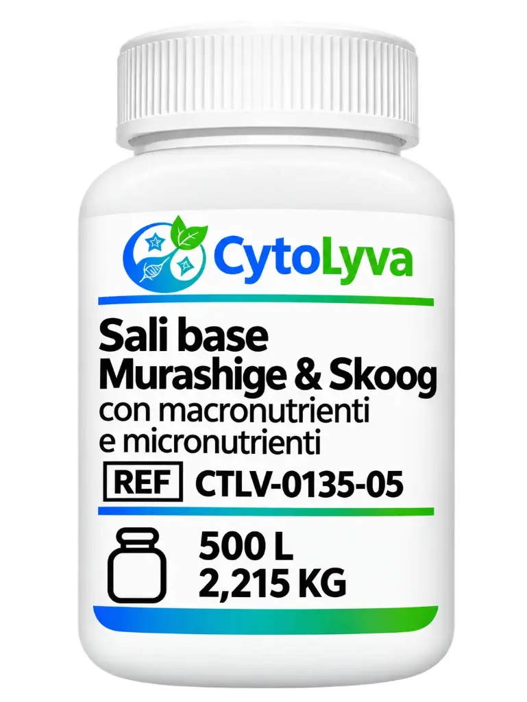 Sali base Murashige & Skoog con macronutrienti e micronutrienti