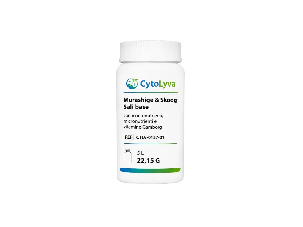 Murashige & Skoog Sali base con macronutrienti, micronutrienti e vitamine Gamborg