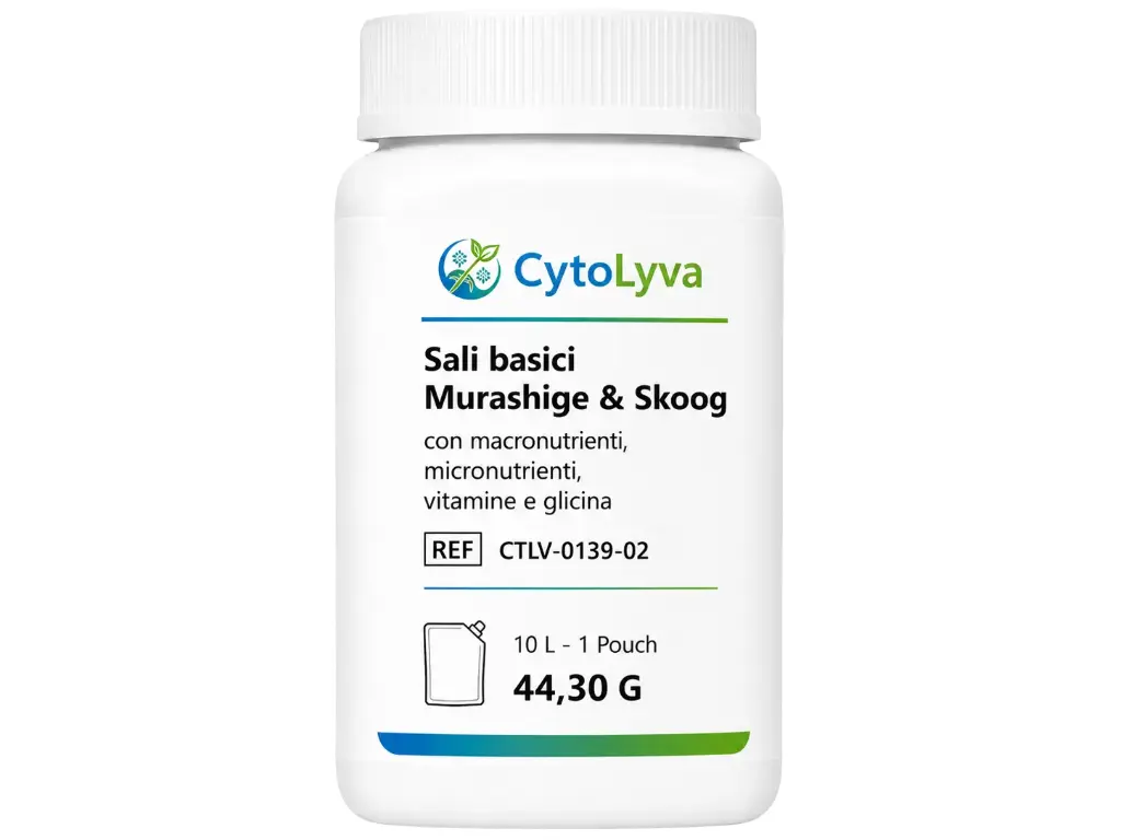 Sali basici Murashige & Skoog con macronutrienti, micronutrienti, vitamine e glicina