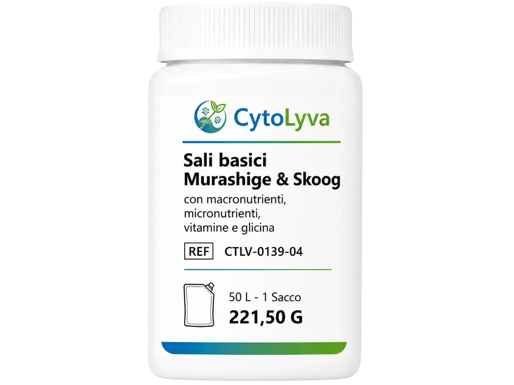 Sali basici Murashige & Skoog con macronutrienti, micronutrienti, vitamine e glicina