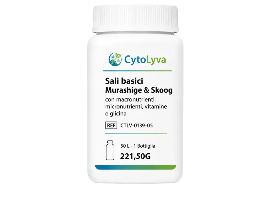 Sali basici Murashige & Skoog con macronutrienti, micronutrienti, vitamine e glicina