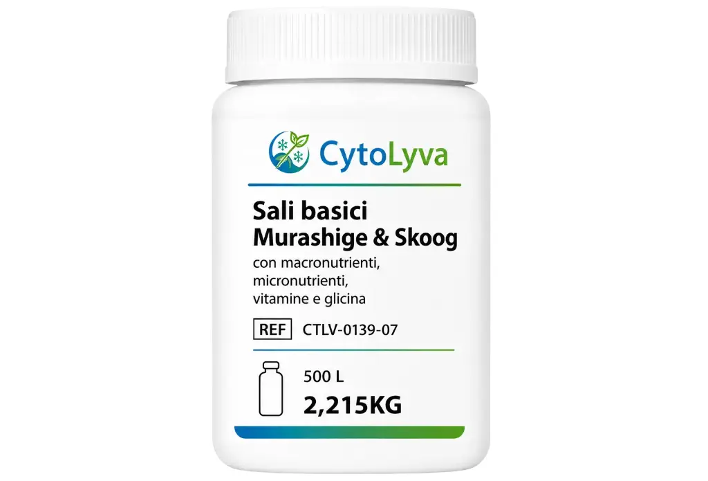 Sali basici Murashige & Skoog con macronutrienti, micronutrienti, vitamine e glicina
