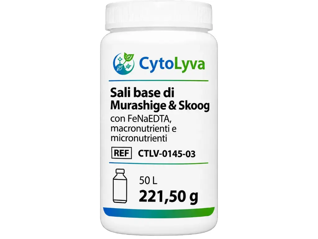 Sali base Murashige & Skoog con FeNaEDTA, macronutrienti e micronutrienti